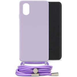 Mobilize Lanyard Gelly Samsung Galaxy A03 Flexibles TPU Handykette - Pastel Purple