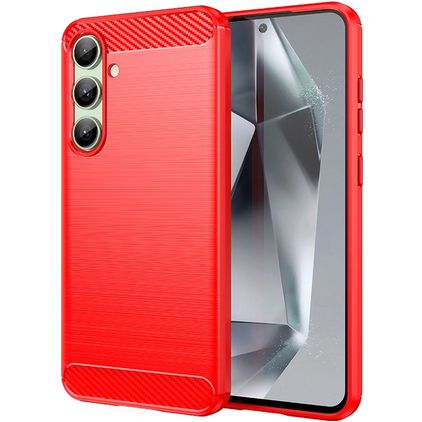 Mobigear Brushed Slim Samsung Galaxy S24 FE TPU (flexibel) Backcover - Rot