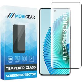 Mobigear Premium HONOR Magic 6 Lite Panzerglas Gehärtetes Glas Displayschutz - Hüllenfreundlich - Schwarz