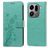 Mobigear Flowers OPPO Find X9 Pro Hülle Klapphülle Geldbörse - Grün