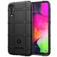 Mobigear Rugged Shield Samsung Galaxy A70 Hülle Flexibles TPU Backcover Stoßfest - Schwarz