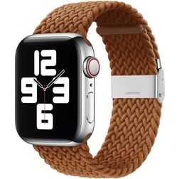 Mobigear Braided Nylon Apple Watch Armband Klappschließe - 49/46/45/44 mm - Braun