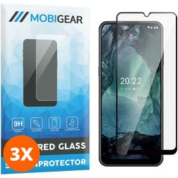 Mobigear Premium Nokia G11 Panzerglas Displayschutz - Hüllenfreundlich - Schwarz (3er Pack)