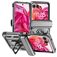 Mobigear Armor Ring Motorola Razr 50 Hülle Hardcase Backcover Stoßfest mit Ringhalter - Silber