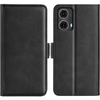 Mobigear Slim Magnet Motorola Moto G85 Hülle Klapphülle Geldbörse - Schwarz
