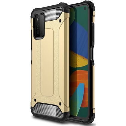 Mobigear Outdoor Samsung Galaxy A03s Hülle Hardcase Backcover Stoßfest - Gold