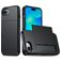 Mobigear Card iPhone 16e Hülle Hardcase Backcover Stoßfest mit Kartenhalter - Schwarz