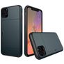 Mobigear Card iPhone 11 Pro Hülle Hardcase Backcover Stoßfest mit Kartenhalter - Marineblau