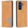 Mobigear Rhombus Slim Samsung Galaxy A37 Klapphülle - Cognac