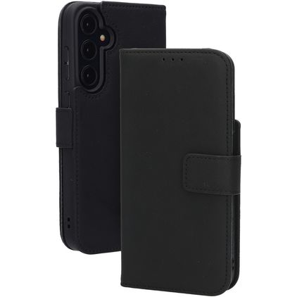 Mobiparts Wallet Samsung Galaxy A55 Hülle Echtes Leder Klapphülle Geldbörse - Schwarz