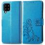 Mobigear Clover Samsung Galaxy A22 5G Hülle Klapphülle Geldbörse - Blau