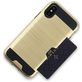 Mobigear Brushed Card iPhone XS Max Hülle Hardcase Backcover Stoßfest mit Kartenhalter - Gold
