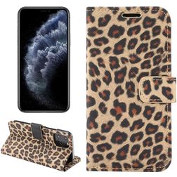 Mobigear Leopard iPhone 13 Mini Hülle Klapphülle Geldbörse - Gelb