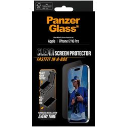 PanzerGlass FastFit iPhone 16 Pro Gehärtetes Glas Displayschutz - Hüllenfreundlich + Applikator