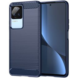 Mobigear Brushed Slim POCO F4 Hülle Flexibles TPU Backcover - Blau