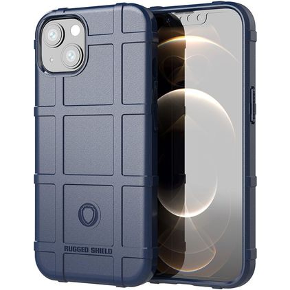 Mobigear Rugged Shield iPhone 13 Hülle Flexibles TPU Backcover Stoßfest - Blau