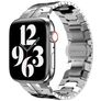 Mobigear Elegance Link Edelstahl Apple Watch Armband Faltschließe - 49/46/45/44 mm - Silber