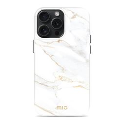 MIO iPhone 15 Pro MagSafe Hülle Hardcase Backcover - White Marble