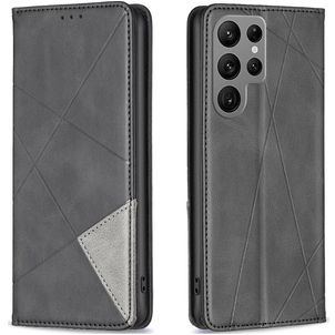 Mobigear Rhombus Slim Samsung Galaxy S24 Ultra Hülle Klapphülle - Schwarz