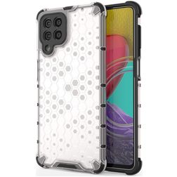 Mobigear Honeycomb Samsung Galaxy M53 Hülle Hardcase Backcover Stoßfest - Weiß