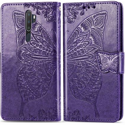 Mobigear Butterfly OPPO A9 (2020) Hülle Klapphülle Geldbörse - Lila