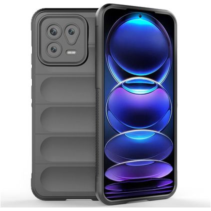 Mobigear Bumpy Xiaomi 13 Hülle Flexibles TPU Backcover - Charcoal