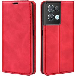 Mobigear Retro Slim OPPO Reno 8 Pro 5G Hülle Klapphülle Geldbörse - Rot