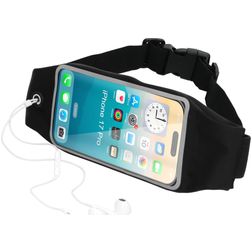 Mobiparts Comfort Fit Belt Handyhalterung Joggen iPhone 17 Pro Sporthülle Neopren Gürtel - Schwarz