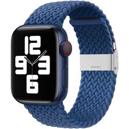 Mobigear Braided Nylon Apple Watch Armband Klappschließe - 49/46/45/44 mm - Dunkelblau