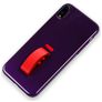 Mobigear Rubber Ring iPhone XS Max Hülle Hardcase Backcover mit Ringhalter - Lila