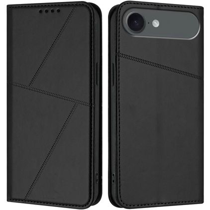 Mobigear Frosted Flip iPhone Air Hülle Klapphülle Geldbörse - Schwarz