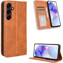 Mobigear Sensation Samsung Galaxy A35 Hülle Klapphülle Geldbörse - Braun