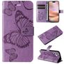 Mobigear Butterfly iPhone 16 Plus Hülle Klapphülle Geldbörse - Lila