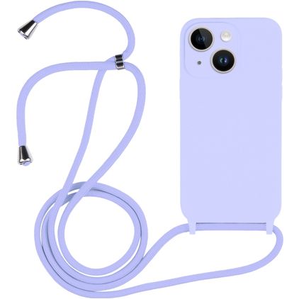 Mobigear Lanyard iPhone 15 Plus Silikon Handykette - Lila