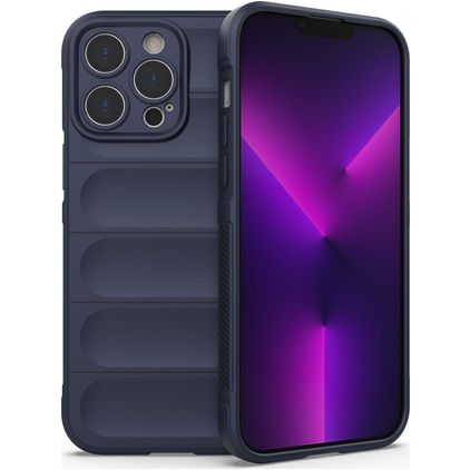 Mobigear Bumpy iPhone 14 Pro Max Hülle Flexibles TPU Backcover - Dunkelblau