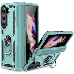 Mobigear Armor Ring Samsung Galaxy Z Fold 5 Hardcase Backcover Shockproof mit Ringhalter - Grün
