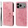 Mobigear Flowers iPhone 17 Pro Max Hülle Klapphülle Geldbörse - Roségold