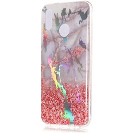 Mobigear Marble Huawei P20 Lite (2018) Hülle Flexibles TPU Backcover - Pink Dinas Mobigear Marble Huawei P20 Lite (2018) Hülle Flexibles TPU Backcover - Pink Dinas