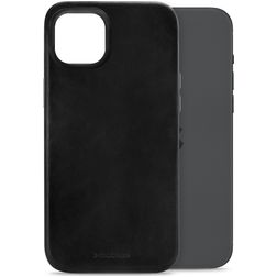 Mobilize Premium iPhone 15 Plus MagSafe Hülle Echtes Leder Backcover - Schwarz