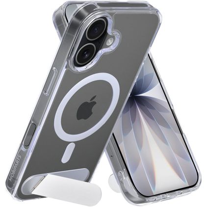 Mobiparts Hardcover Durchsichtig iPhone 17 MagSafe Hülle Hardcase Backcover mit Ständer - Transparent