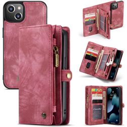 Caseme 008 iPhone 13 Mini Hülle Abnehmbare 2in1 Klapphülle Geldbörse - Rot