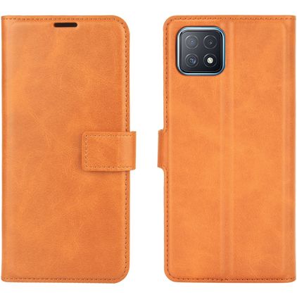 Mobigear Wallet OPPO A73 5G Hülle Klapphülle Geldbörse - Cognac