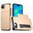 Mobigear Card iPhone 16e Hülle Hardcase Backcover Stoßfest mit Kartenhalter - Gold