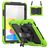 Mobigear SureGrip Xtreme iPad 11 (2025) Hülle Kunststoff / Silikon Backcover + Schultergurt + Ständer - Schwarz / Grün