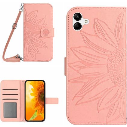 Mobigear Sunflower Samsung Galaxy A05 Klapphülle Portemonnaie - Pink