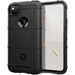 Mobigear Rugged Shield Google Pixel 5 Hülle Flexibles TPU Backcover Stoßfest - Schwarz