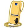 Mobigear Lanyard Card iPhone 16 Silikon Handykette mit Kartenhalter - Gelb