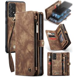 Caseme 008 Samsung Galaxy A52s 5G Hülle Abnehmbare 2in1 Klapphülle Geldbörse - Braun