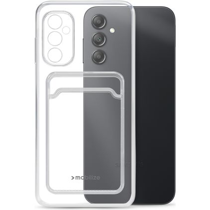 Mobilize Gelly Card Durchsichtig Samsung Galaxy A34 Hülle Flexibles TPU Backcover mit Kartenhalter - Transparent
