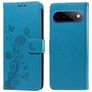 Mobigear Flowers Google Pixel 11 Pro XL Hülle Klapphülle Geldbörse - Blau